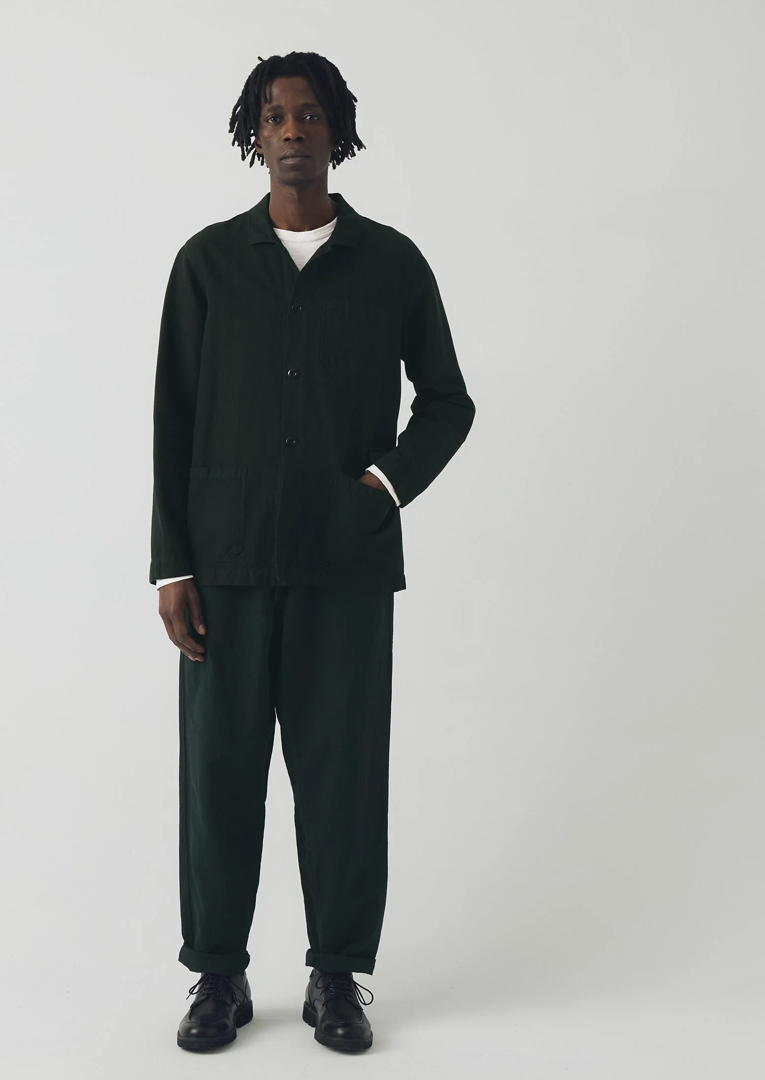 Arlo Garment Dyed Herringbone Jacket | Washed Black - Image 3