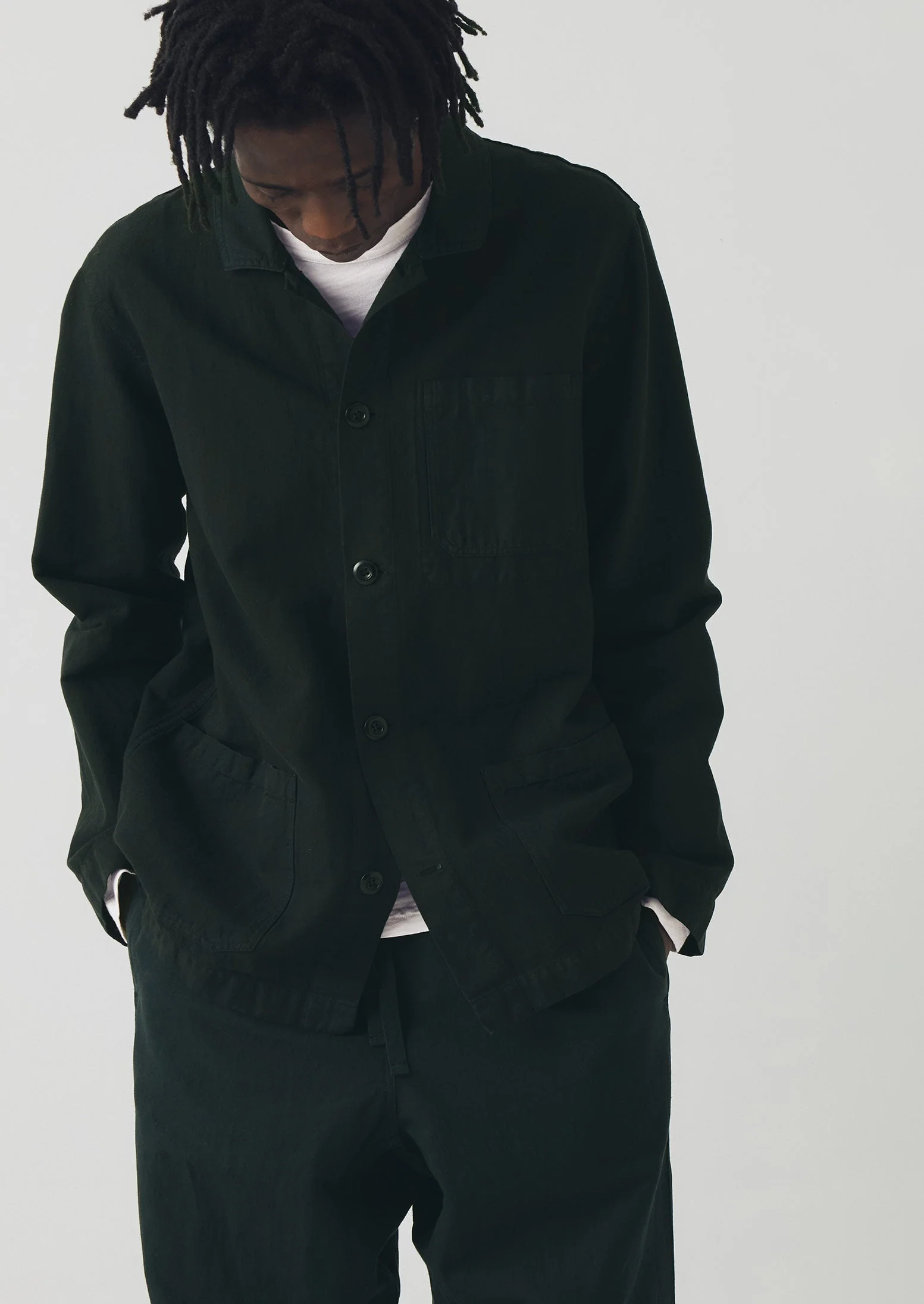 Arlo Garment Dyed Herringbone Jacket | Washed Black - Image 4