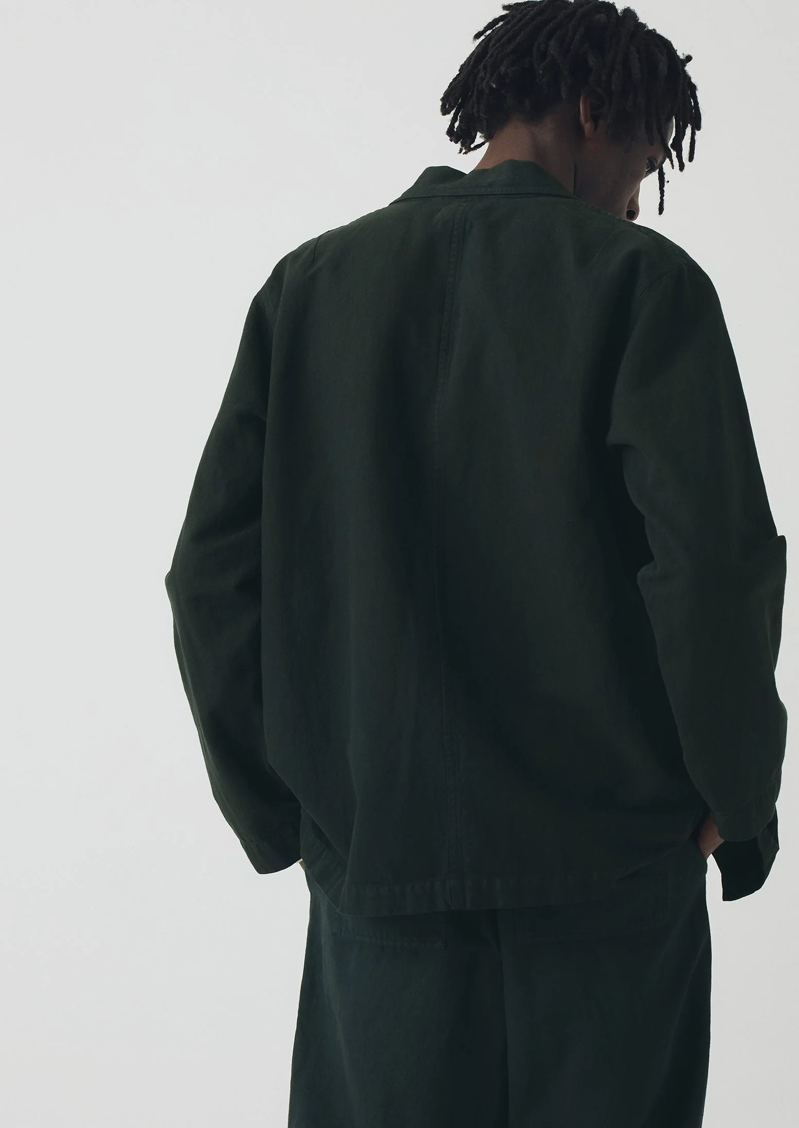 Arlo Garment Dyed Herringbone Jacket | Washed Black - Image 5