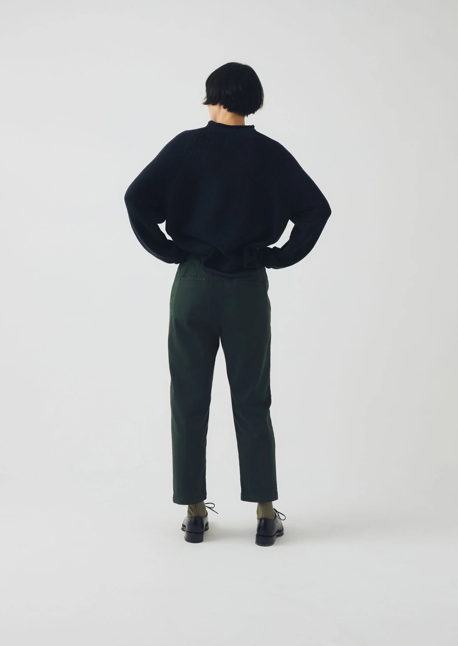 Gabi Cotton Pull On Trousers | Pine - Image 3