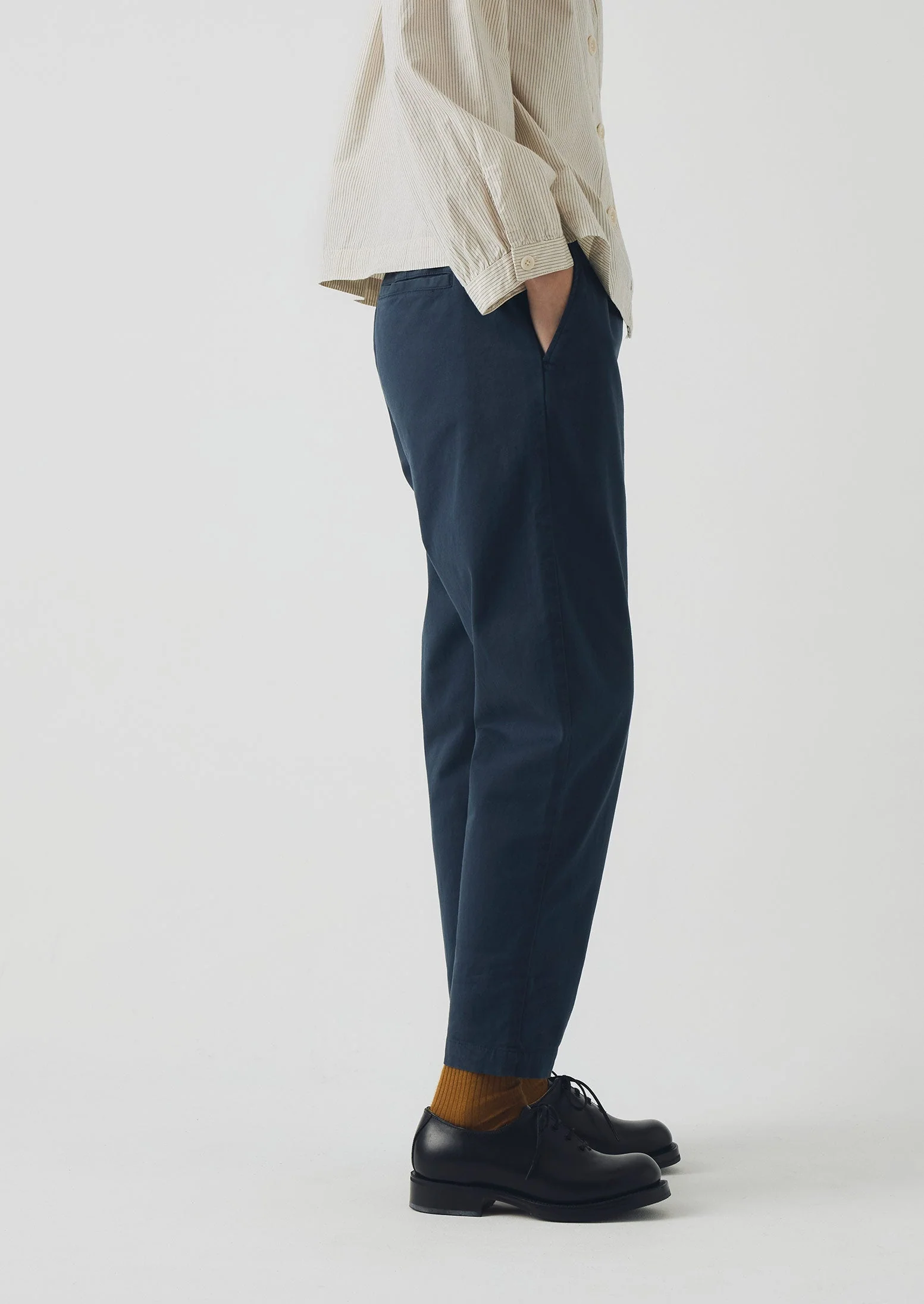 Gabi Cotton Pull On Trousers | Storm Blue - Image 3