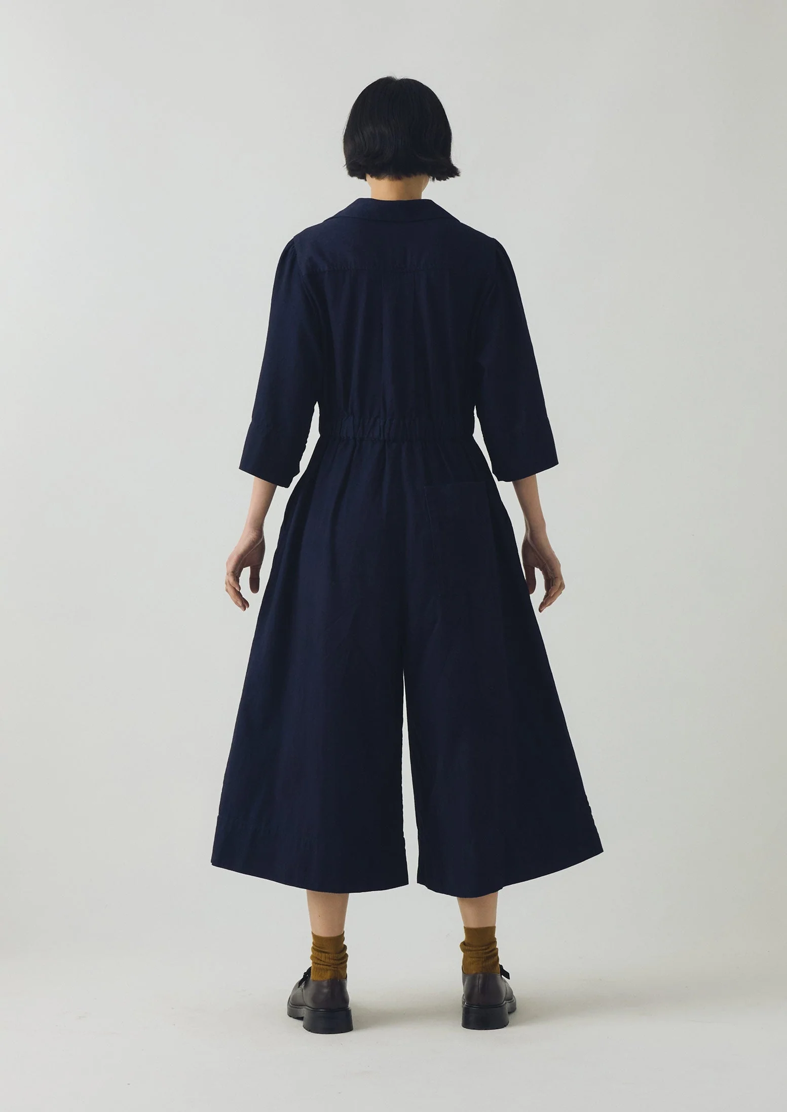 Indigo Twill Culotte Jumpsuit | Indigo - Image 3