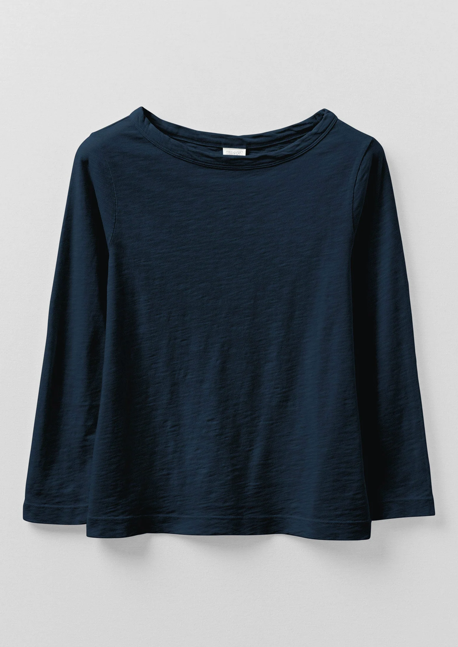 Lia Cotton Boat Neck Tee | Dark Navy - Image 3