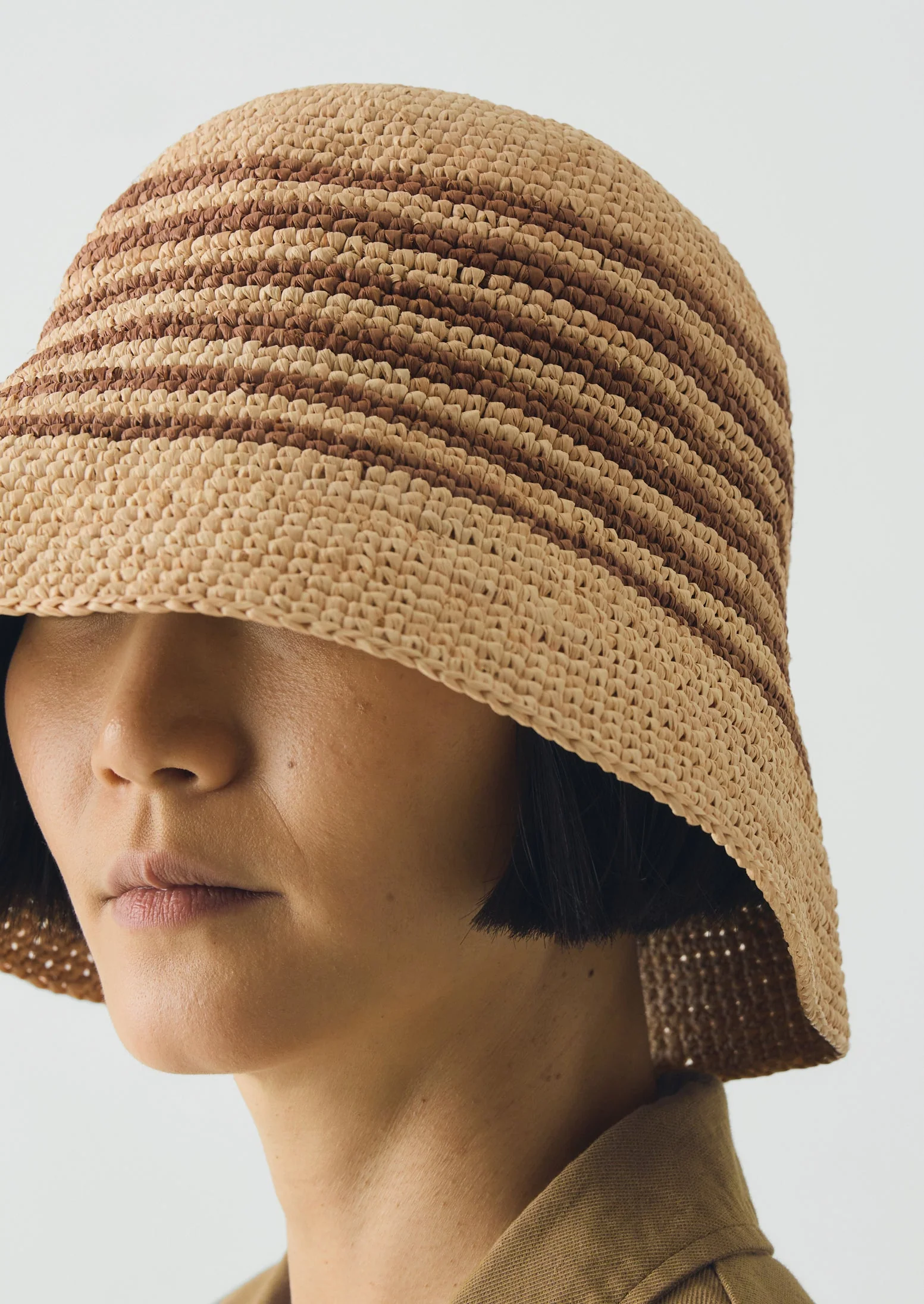 Maison N.H Paris Raffia Stella Hat | Natural/Brown - Image 3