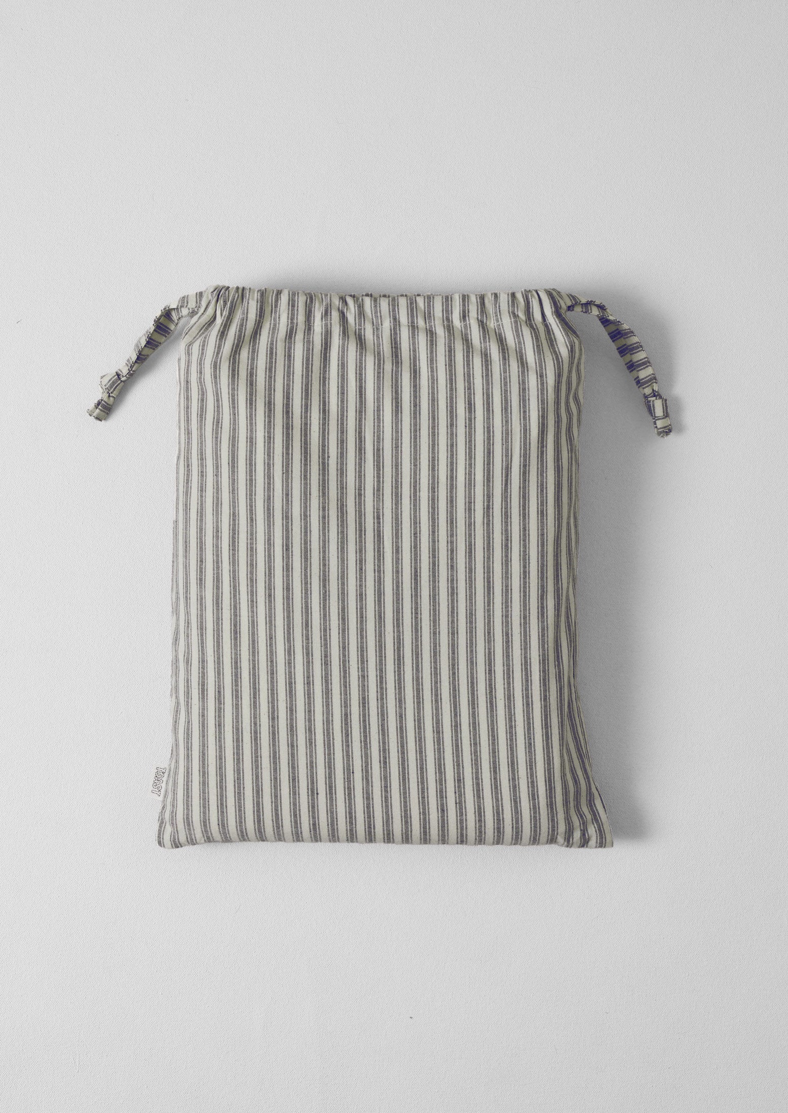 Ticking Stripe Cotton Duvet Cover | Ecru/Graphite - Image 5