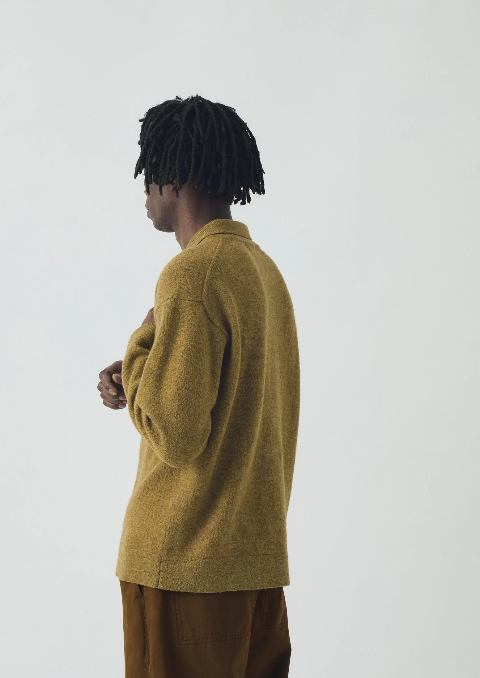 Wool Alpaca Polo Sweater | Pear - Image 5